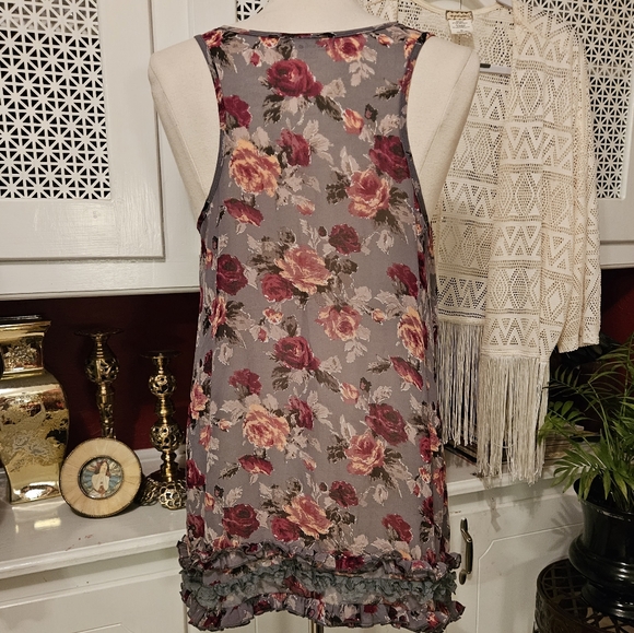 Cecico Ruffle Floral Print Tank Top - Picture 5 of 8
